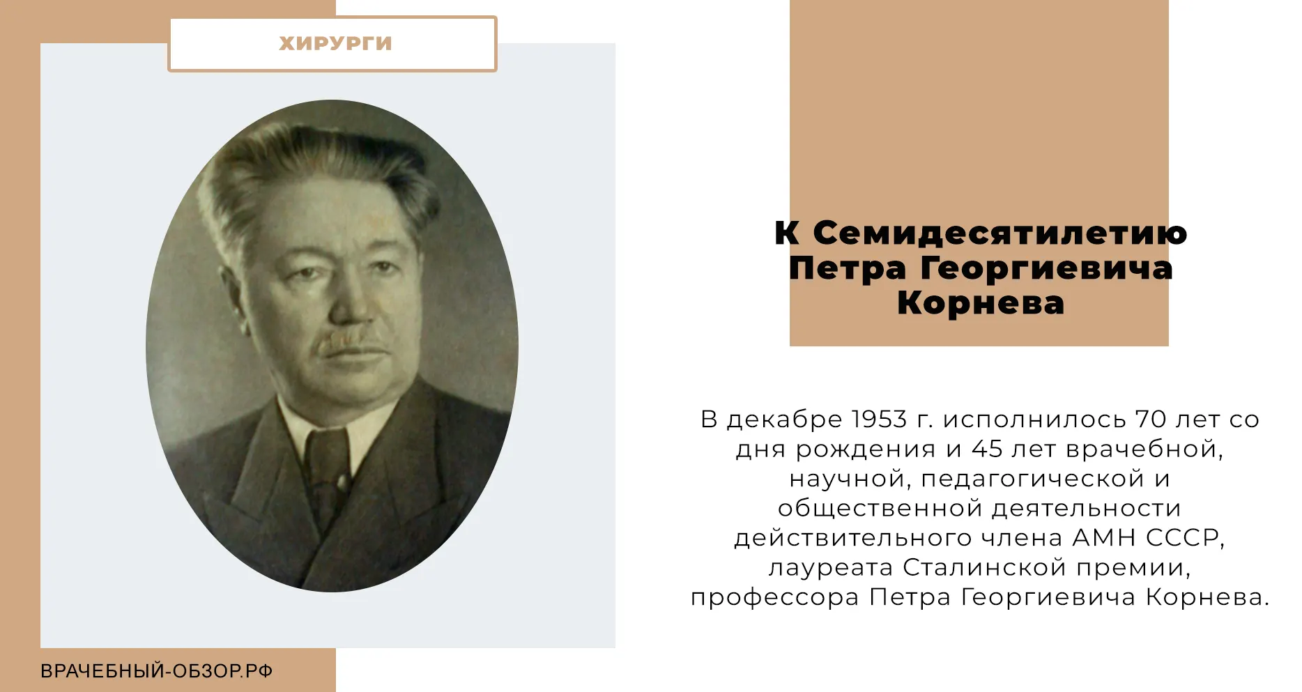 К семидесятилетию Петра Георгиевича Корнева
