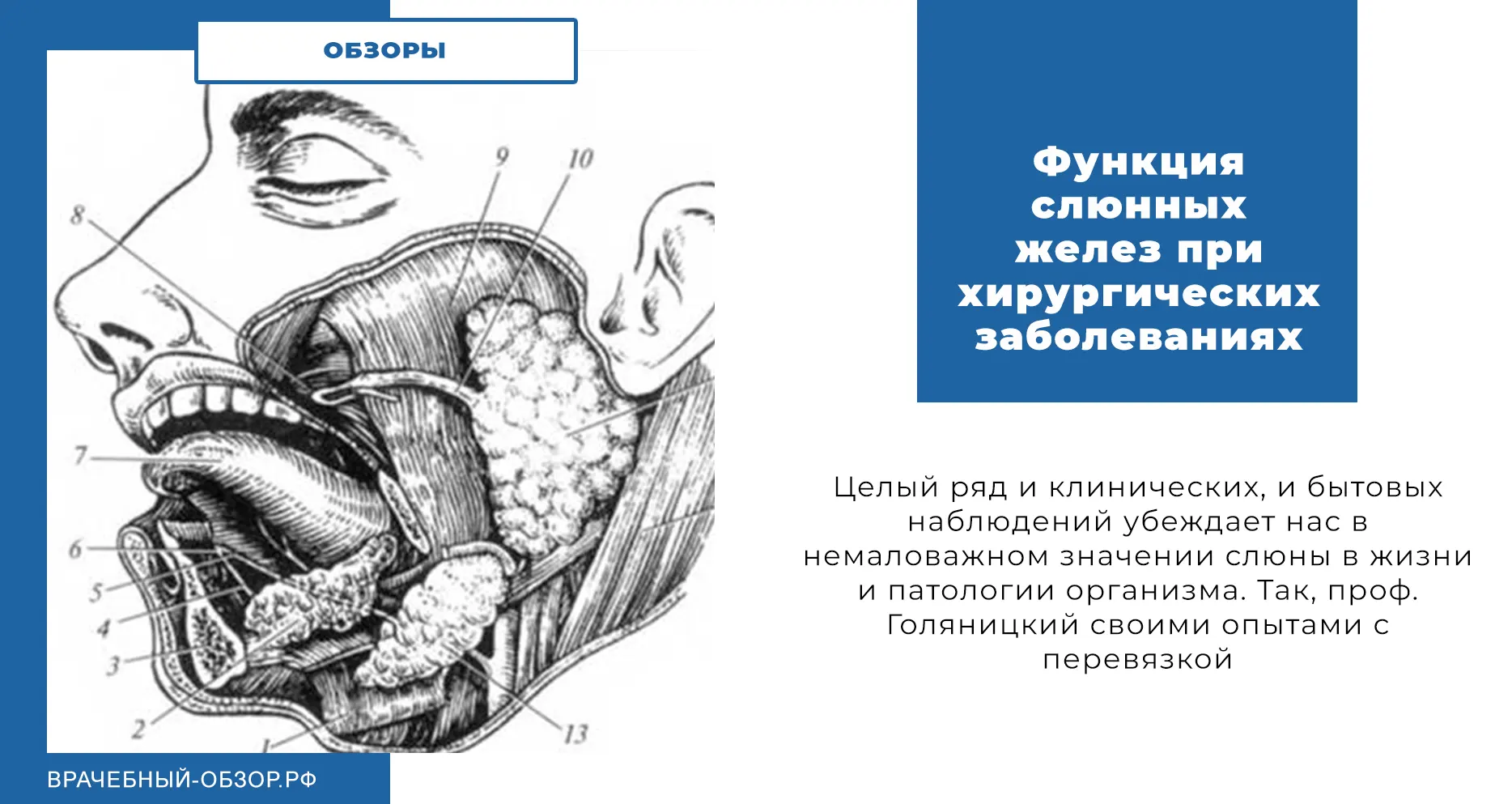 Функция слюнных желез при хирургических заболеваниях