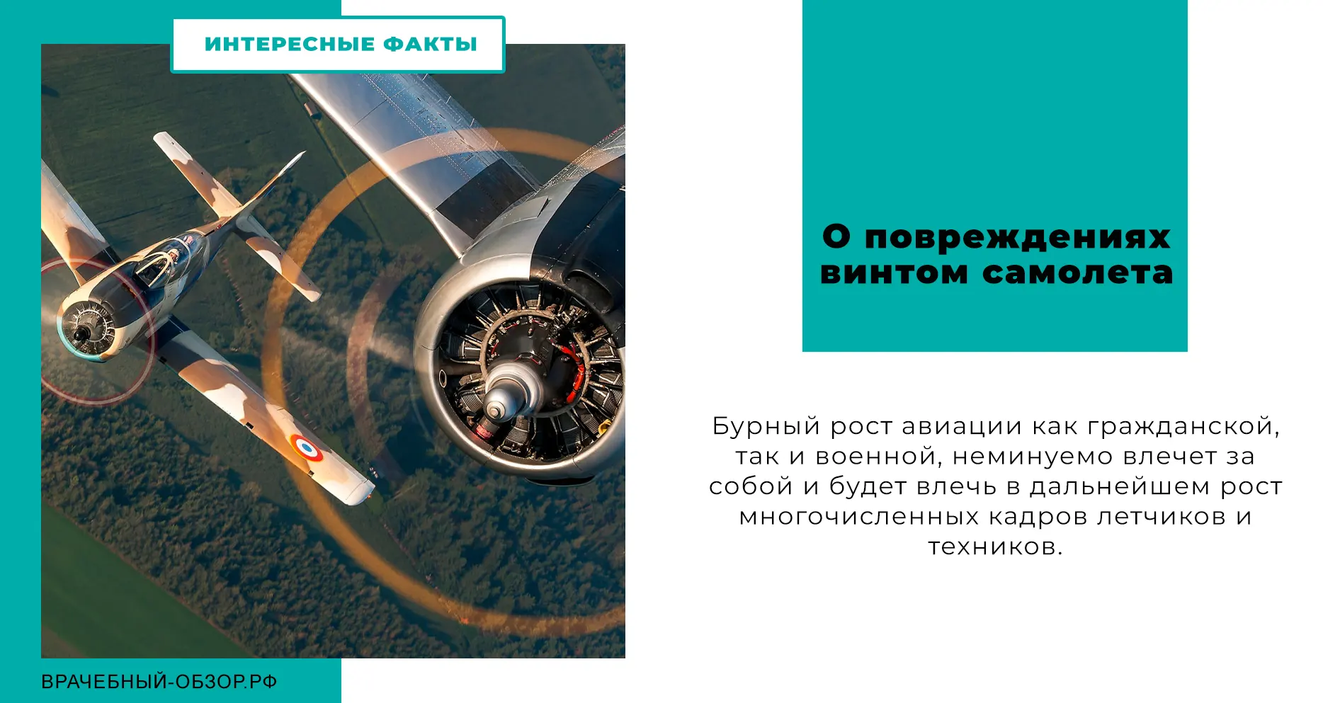 О повреждениях винтом самолета